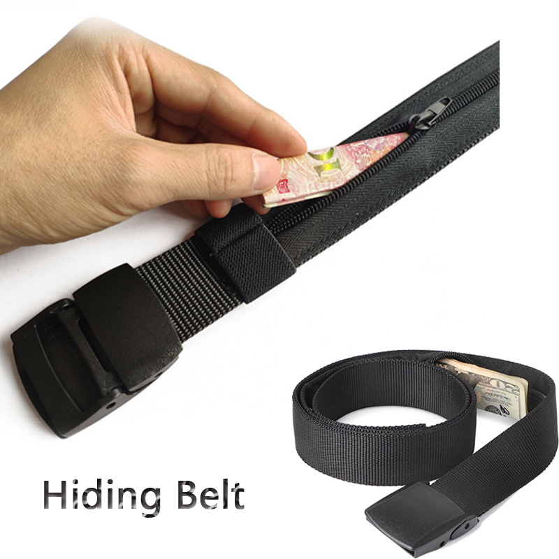 Money Belt Hidden - Cinturón antirrobo para efectivo, riñonera negra