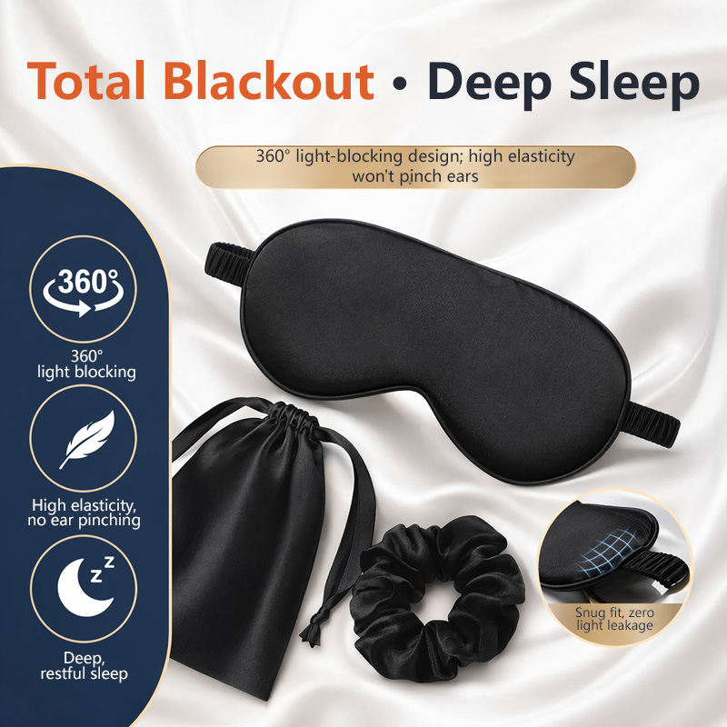 Travel Packing Accessories - Antifaz de seda, juego de 3