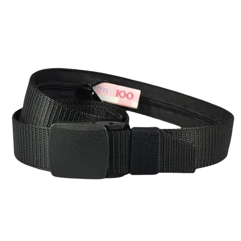 Money Belt Hidden - Cinturón antirrobo de nailon para hombre,