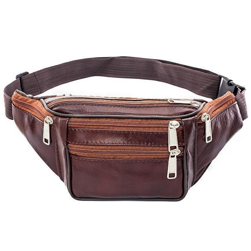 Money Belt Hidden - Riñonera de cuero para hombre, bolso