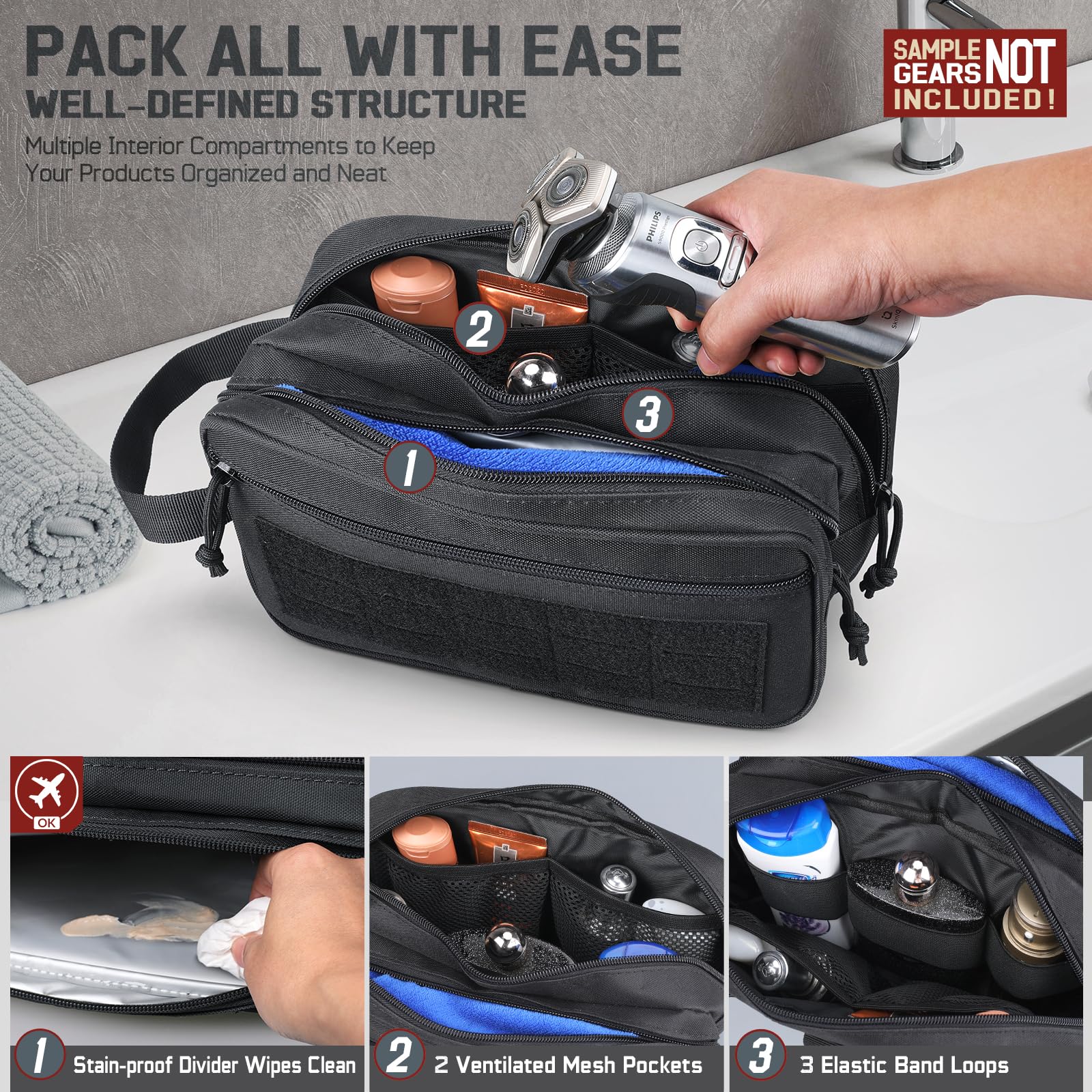 Bolsa de aseo táctica para hom - Travel Accessories Toiletry Bag reseña y precio